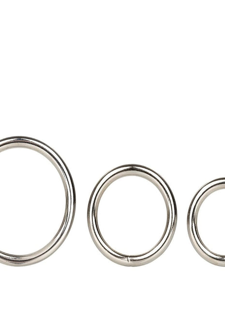 Calexotics Silver Ring 3 Piece Set Metal Penis Halkası Seti
