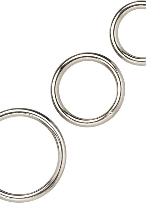 Calexotics Silver Ring 3 Piece Set Metal Penis Halkası Seti
