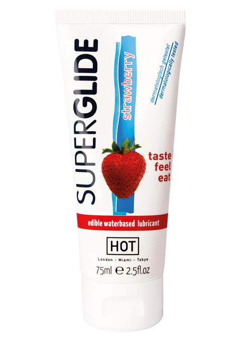 Superglide Çilek Aromalı Yenilebilir Su Bazlı Kayganlaştırıcı 75 ml