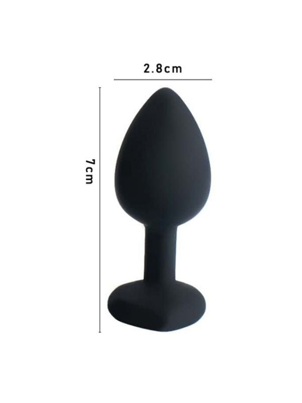 Taşlı Tabanlı Silikon Anal Plug – Başlangıç Boy