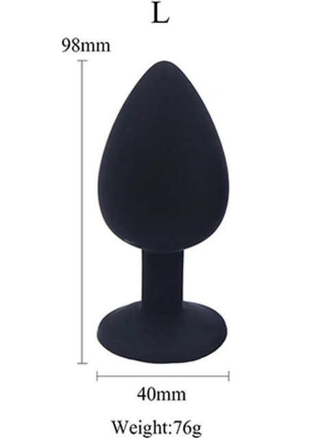 Taşlı Tabanlı Silikon Anal Plug – L Boy