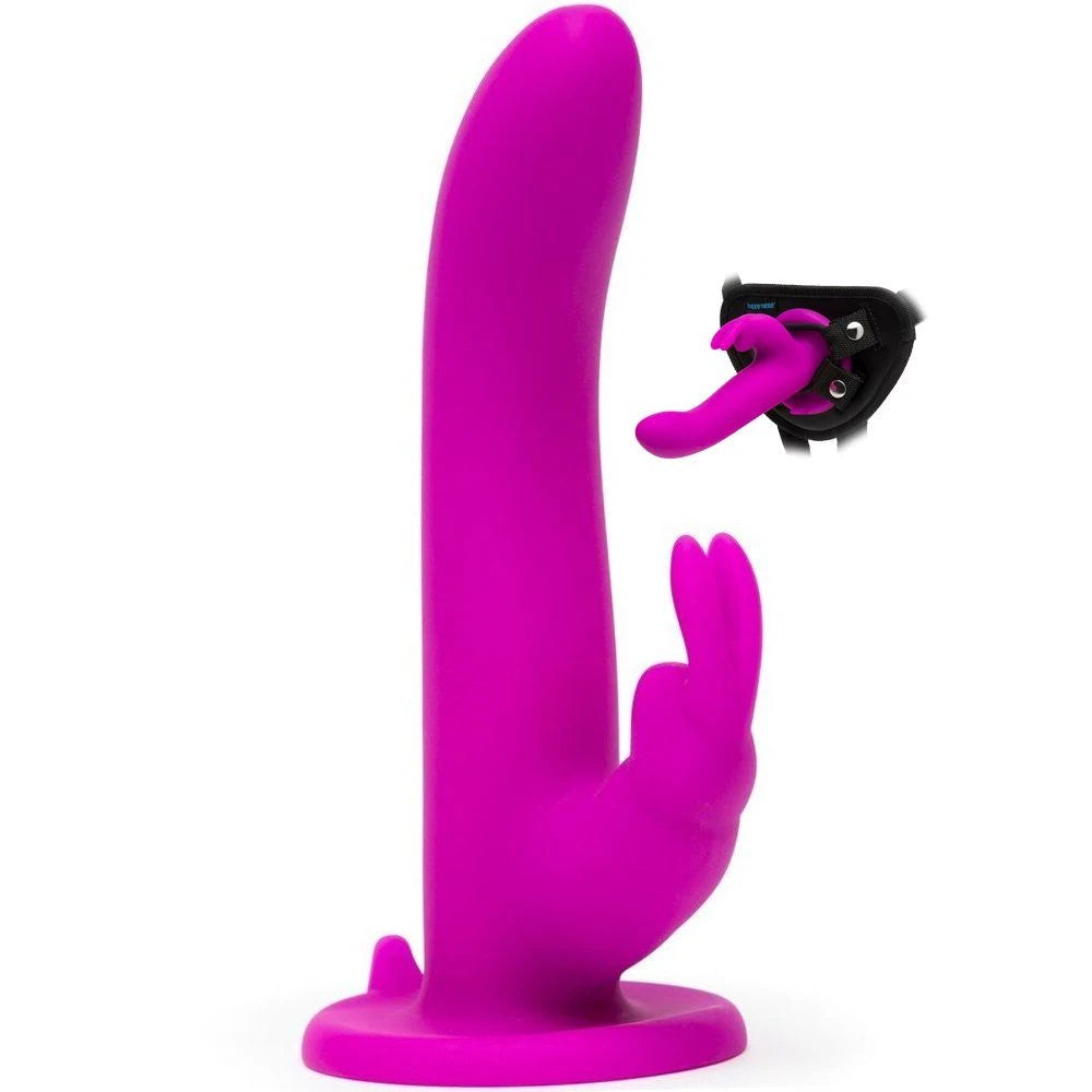 Tavşan Vibratörlü Şarjlı Silikon Strap-On Kiti