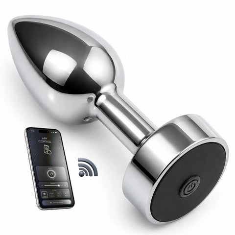 Telefon Kontrollü 10 Modlu Titreşimli Metal Anal Plug