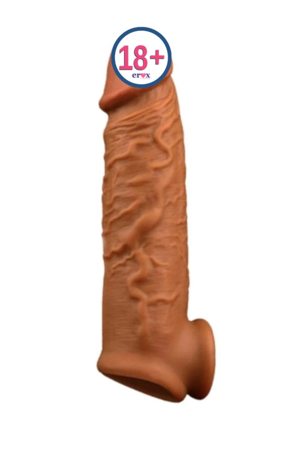 Testis Geçirmeli Tırtıklı Yumuşak Silikon Penis Kılıfı 13 cm