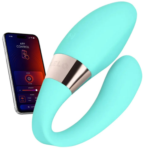 Tiani Harmony Çift Motorlu Uygulama Kontrollü Giyilebilir Çift Vibratörü – Aqua