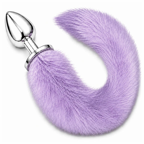 Tilki Kuyruklu Metal Anal Plug 40 cm Kuyruk – Lila