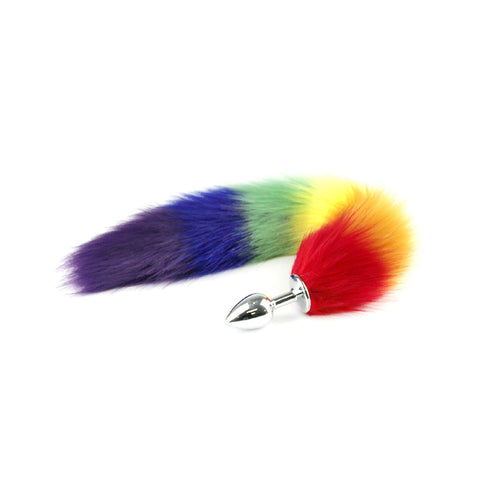 Tilki Kuyruklu Metal Anal Plug 40 cm – Rainbow