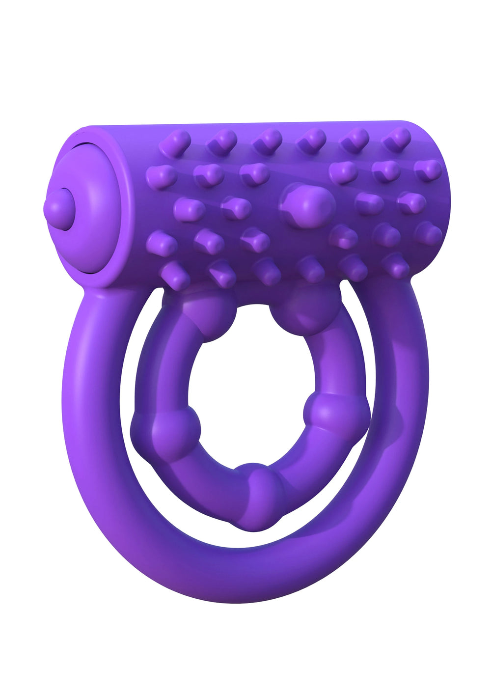 Tırtıklı Uçlu Çift Halkalı Titreşimli Penis Halkası – Siyah