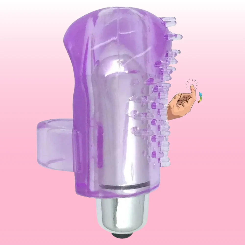 tırtıklı silikon parmak vibratörü – Purple – görsel 1