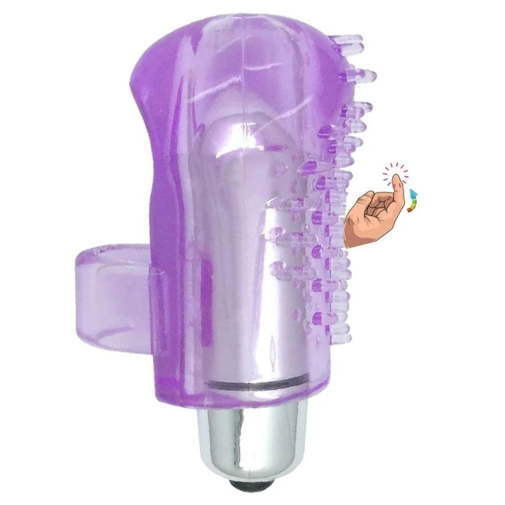 tırtıklı silikon parmak vibratörü – Purple – görsel 2