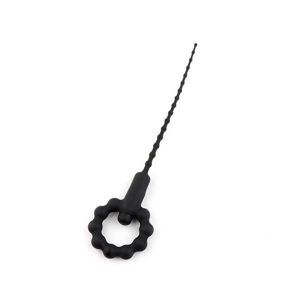 Titreşimli Boğumlu Silikon Penis Plug – Siyah