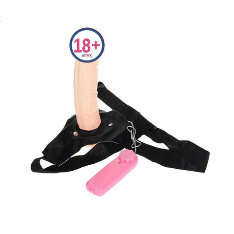Titreşimli Damarlı Kemerli Strap-On Penis 15 cm