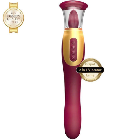 Tongue Vibe 2 in 1 Emişli Dil ve G Noktası Vibratörü – Pembe
