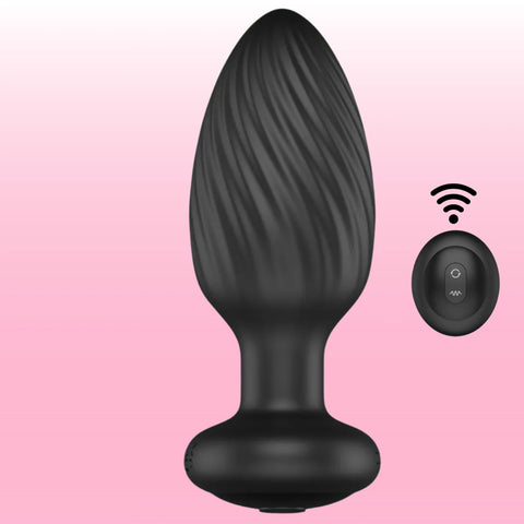 Tornado Dönen ve Titreşimli Kumandalı Anal Plug – Siyah