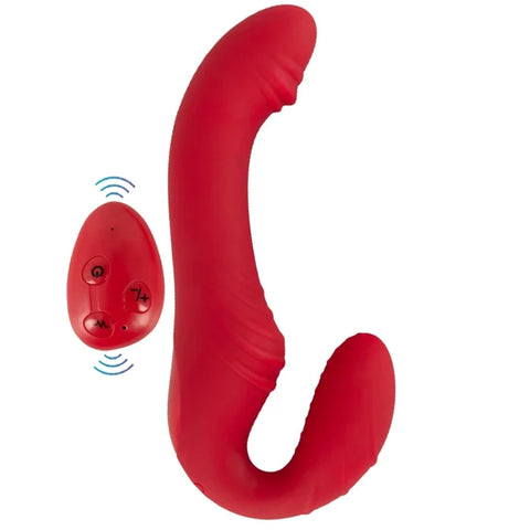 Triple 3 Uzaktan Kumandalı 3 Motorlu Askısız Strap-On – Kırmızı
