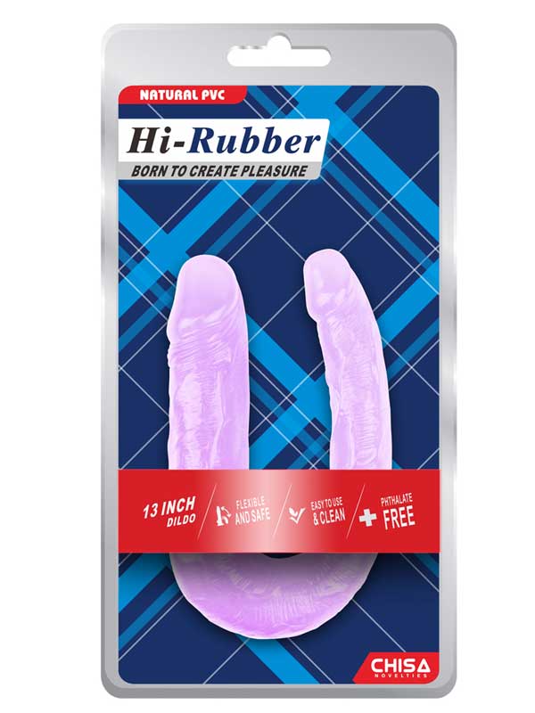 şeffaf jel çift taraflı eğik dildo 17 cm mor – görsel 2