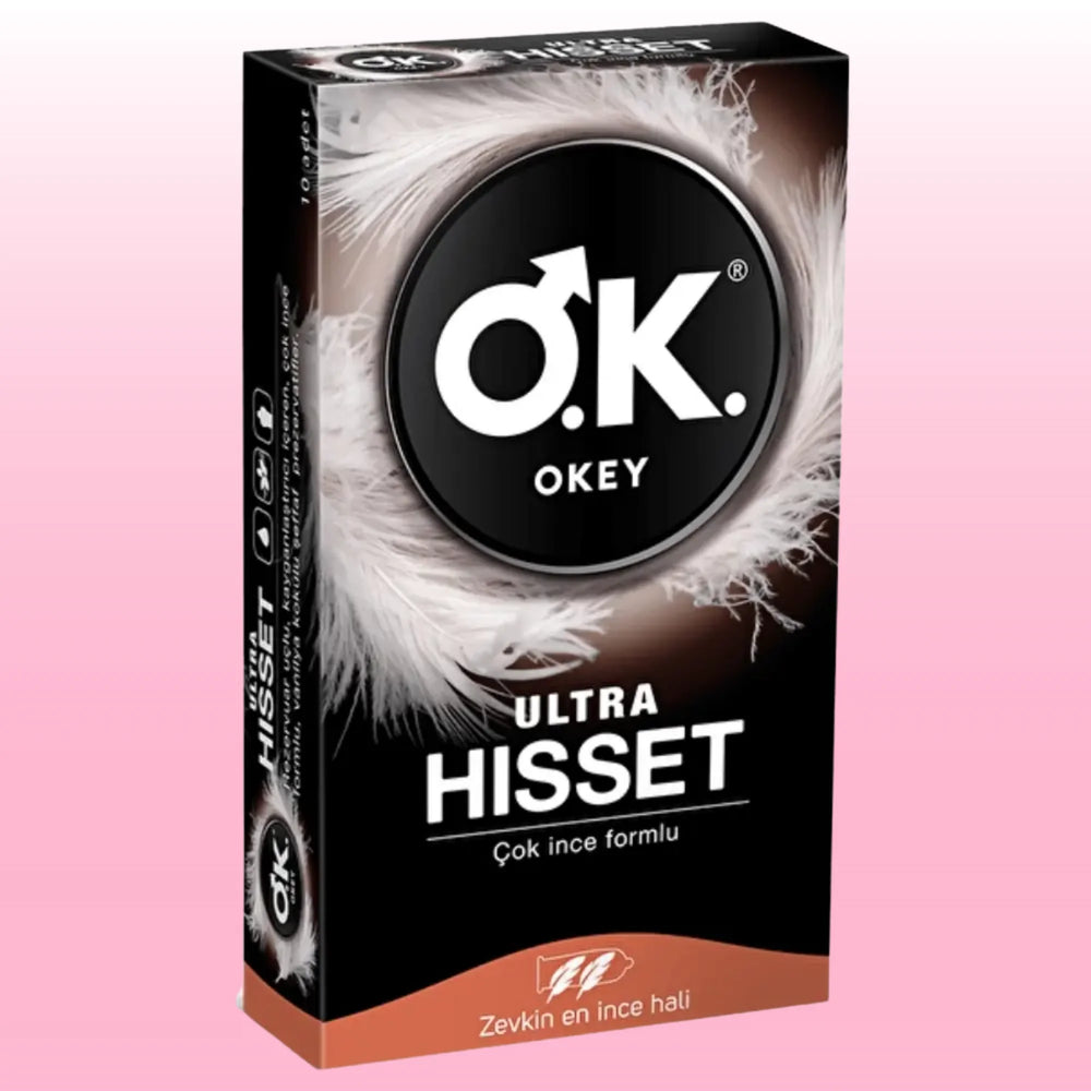 Ultra Hisset Ekstra İnce Kayganlaştırıcılı Prezervatif – 10'lu