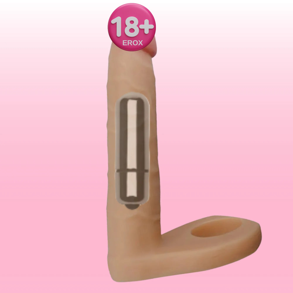 Ultra Soft Double Titreşimli Halkalı Anal Penis – 15,8 cm