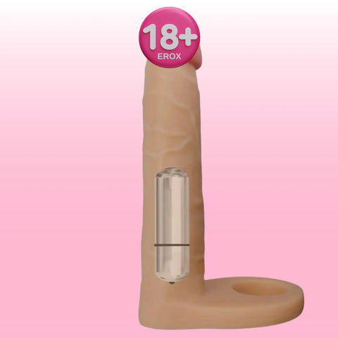 Ultra Soft Double Titreşimli Halkalı Anal Penis – 17,8 cm