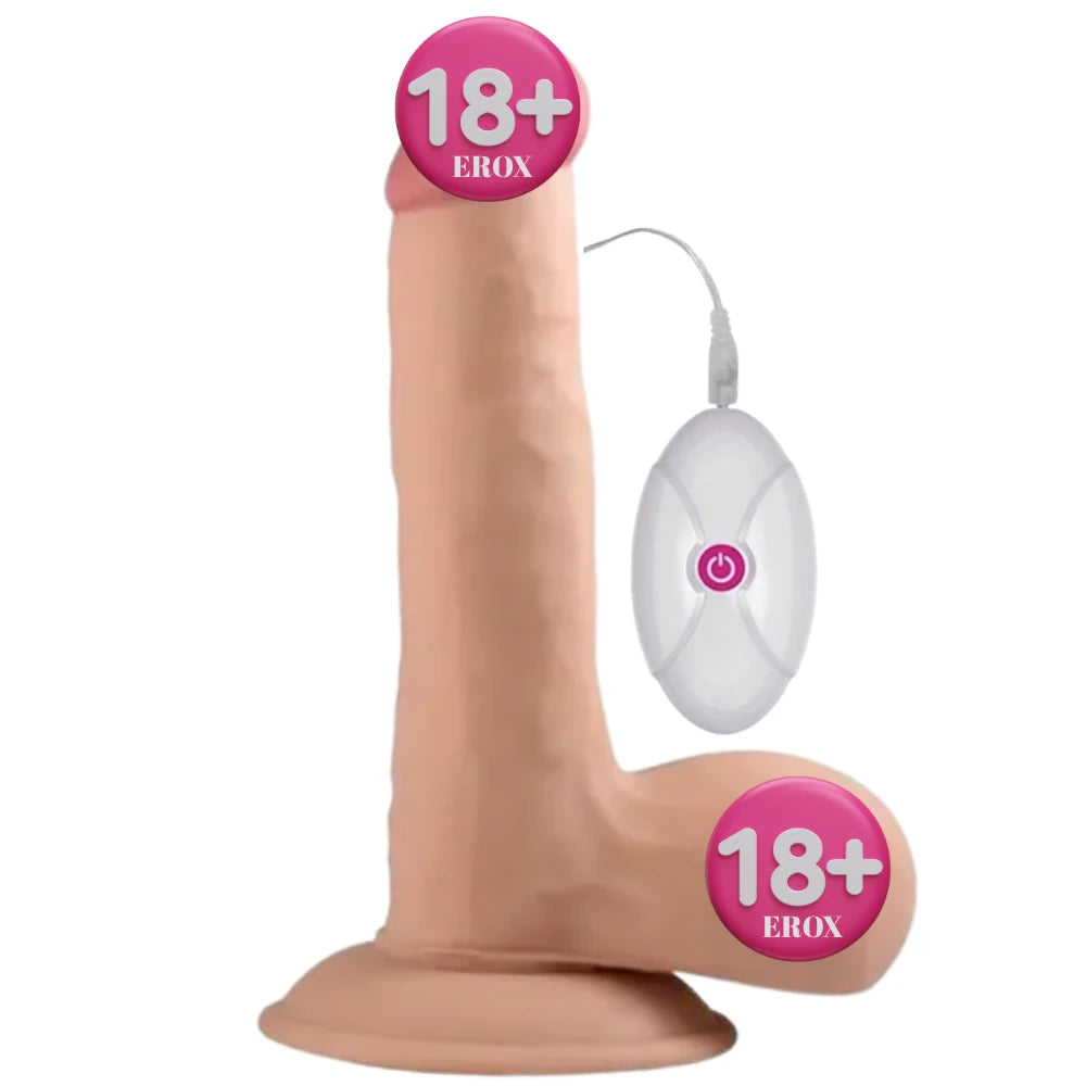 Ultra Soft Dude Kablolu Kumandalı Titreşimli Realistik Penis – 18 cm