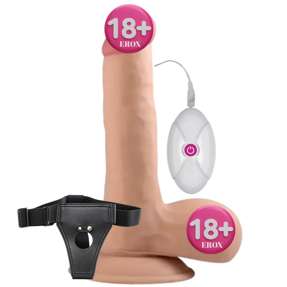 Ultra Soft Dude Kablolu Kumandalı Titreşimli Realistik Penis 18 cm