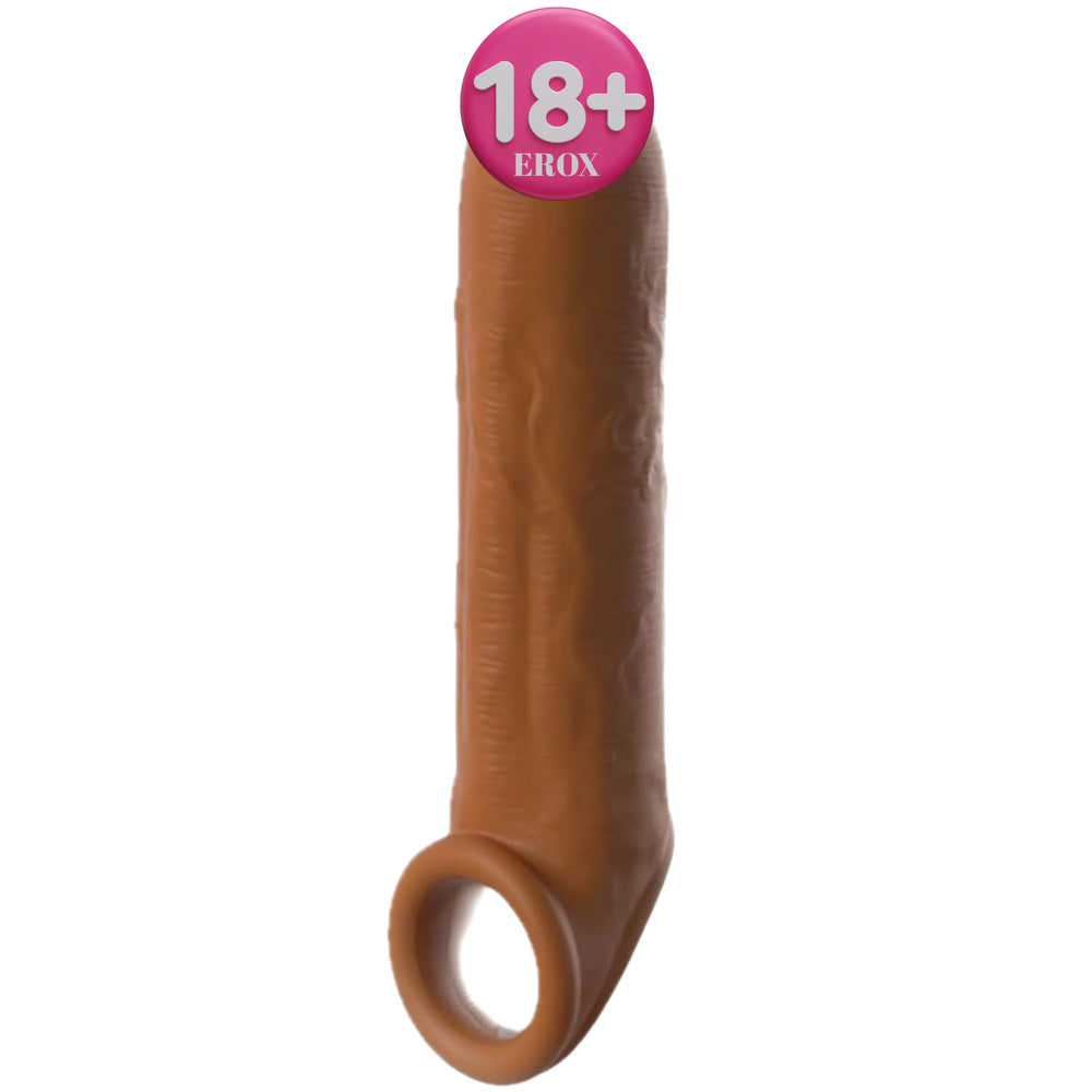 Uncut Testis Kayışlı Sünnetsiz Görünümlü Penis Kılıfı – Bronz