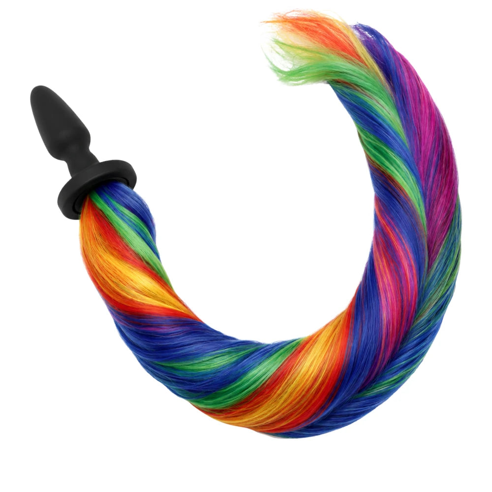 Unicorn Tails Uzun At Kuyruklu Silikon Anal Plug – Siyah