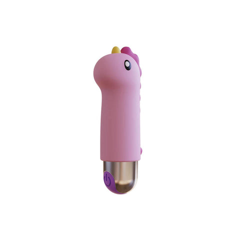 Unicorn Tasarımlı Mini Vibratör – 10 Mod, USB Şarjlı, Pembe