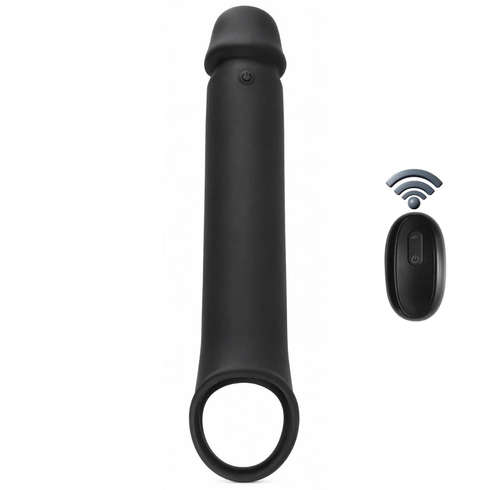 Uzaktan Kumandalı 10 Modlu Titreşimli Penis Uzatma Kılıfı – 8 cm Dolgulu
