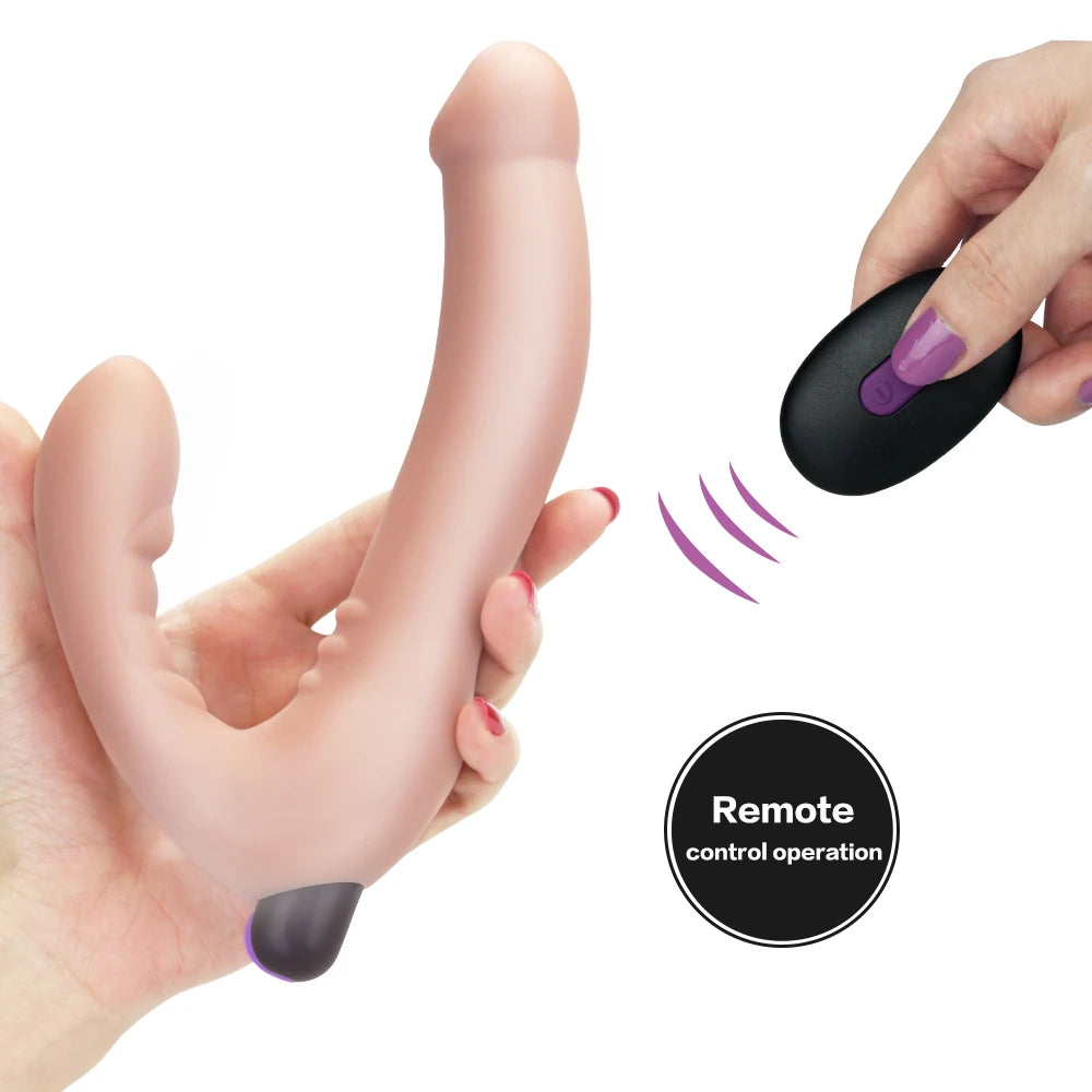 uzaktan kumandalı strapless strap-on vibratör – görsel 4