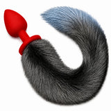 peluş kuyruklu silikon anal plug – Red – görsel 5