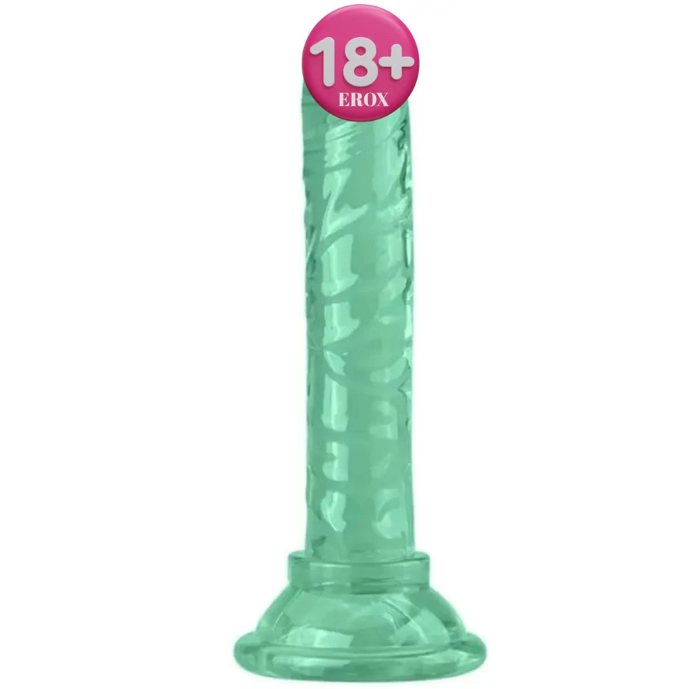 Vantuzlu Jelly Silikon Realistik Penis – Yeşil