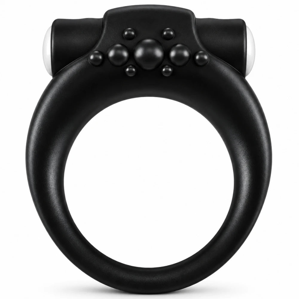Vibro Çıkarılabilir Mini Vibratörlü Silikon Penis Halkası – Siyah
