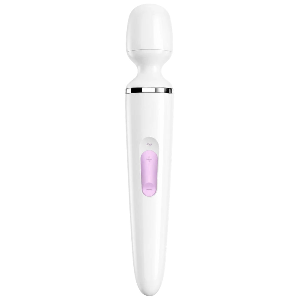 Wand-er Woman XXL Başlıklı Şarjlı Masaj Wand – Beyaz