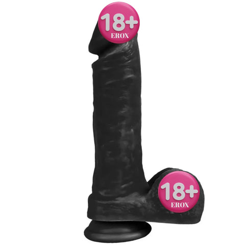 Wolf King Testisli Realistik Dildo 22 cm – Siyah