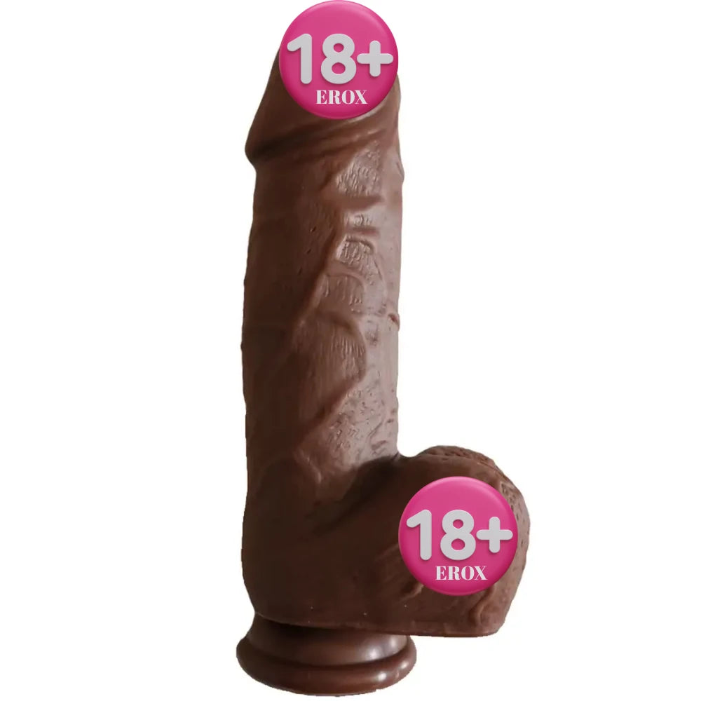 X-Men Doğal Dokulu Yumuşak Realistik Dildo – Kahverengi