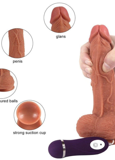 Dildo Series Little Dean 19 Cm Çift Katmanlı Titreşimli Realistik Penis SQ-WBD10007S-V
