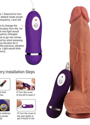 Dildo Series Little Dean 19 Cm Çift Katmanlı Titreşimli Realistik Penis SQ-WBD10007S-V