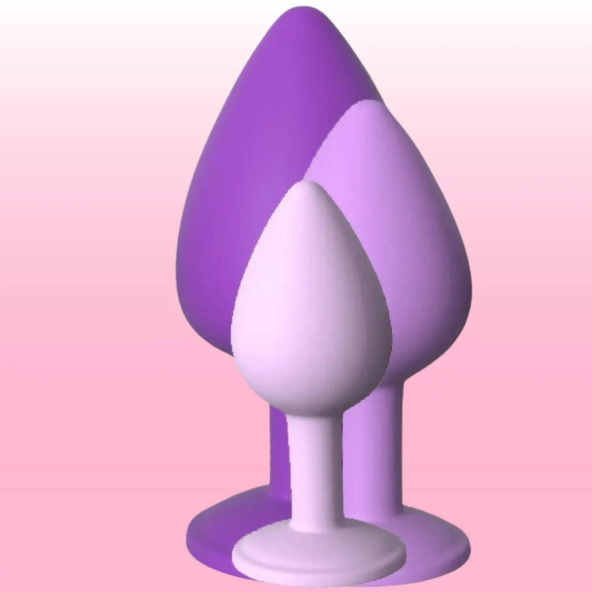 taşlı silikon anal plug seti – görsel 1
