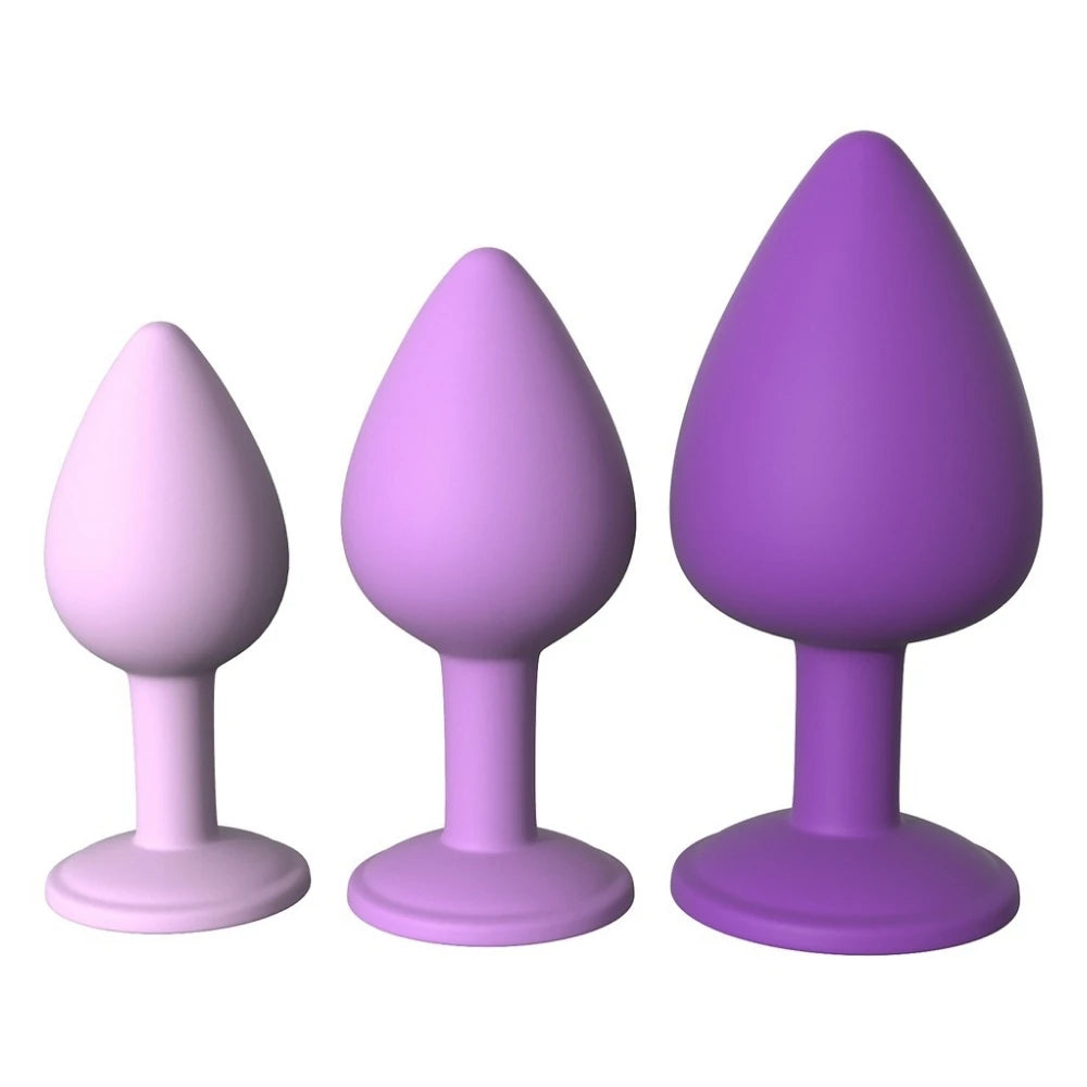 taşlı silikon anal plug seti – görsel 3
