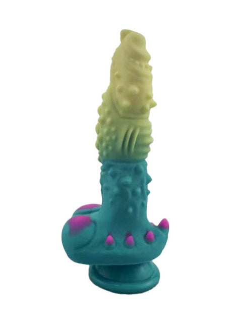 Yeşil-Mavi Canavar Formlu Vantuzlu Dildo – 145 g