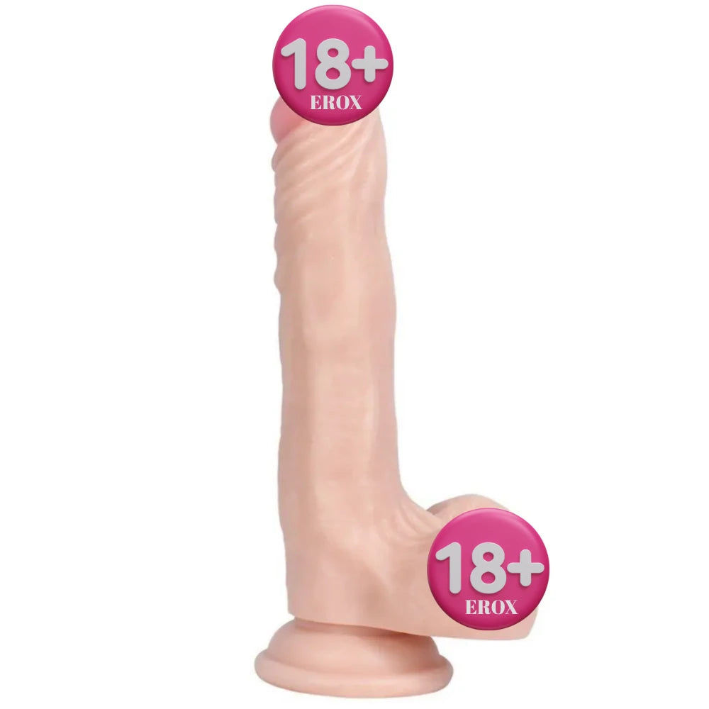 Yuan Damarlı Testisli Realistik Dildo 21 cm